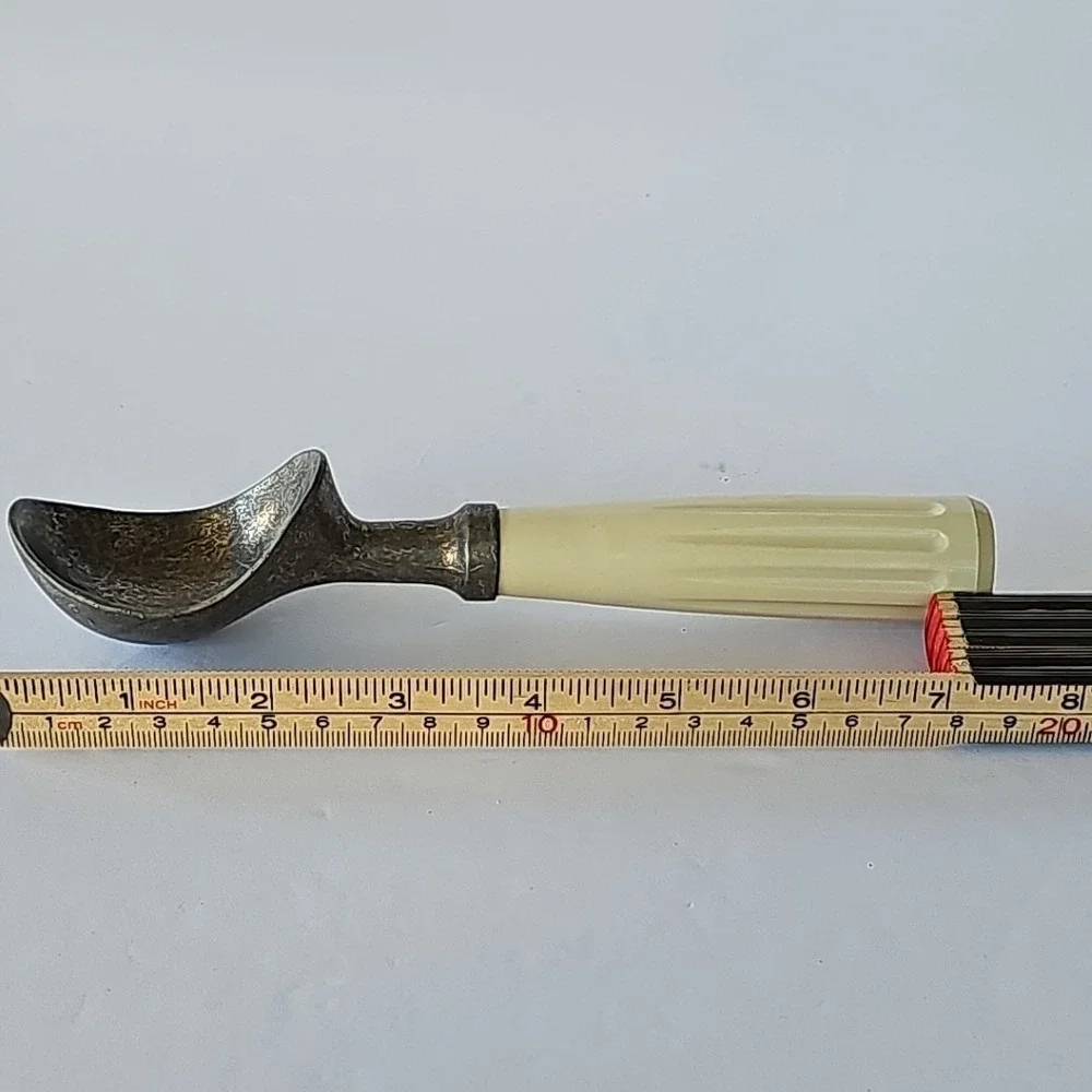 Vintage EKCO Ice Cream Scoop Fluted Cream Handle Metal Head Retro Kitchen Tool‎
